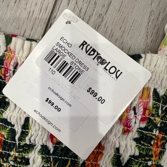 Echo Design Smocked Ruffle Dress NWT - Picture 4 of 4